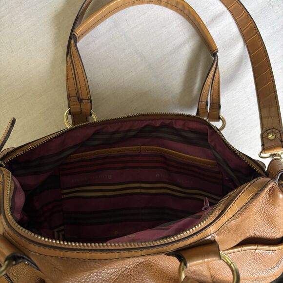 Etienne Aigner Jessie Satchel Bag Honey Lehny Leather Purse #80126 - Picture 8 of 10